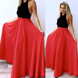 DLOUHÉ LETNÍ ŠATY S VOLNÝMI ZÁDY