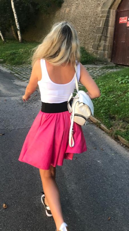 SUKNĚ KRÁTKÁ RŮŽOVÁ KOŽENKOVÁ BOROS SK-S-PIN 01