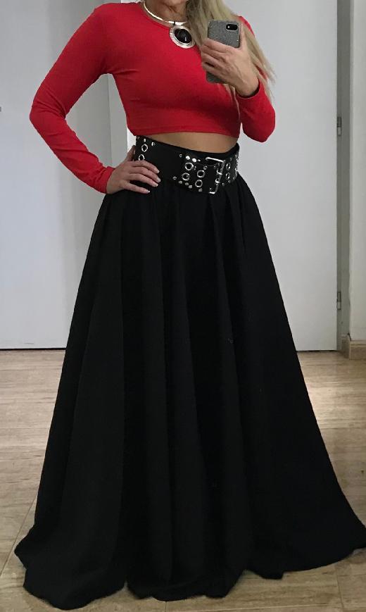 DLOUHÁ SUKNĚ - maxi sukně BOROS-SK-L-BLACK 05