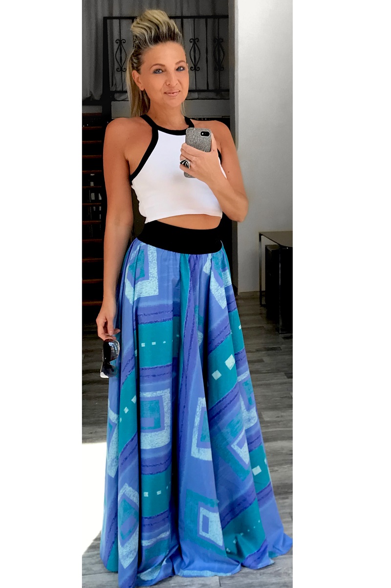 Dlouhá letní sukně - maxi sukně - BOROS-SK-L-BLUE 03