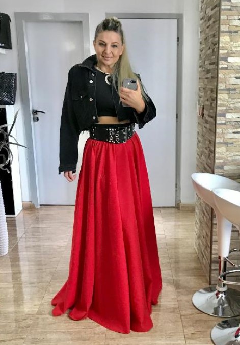 DLOUHÁ SUKNĚ - maxi sukně BOROS-SK-L-RED 07