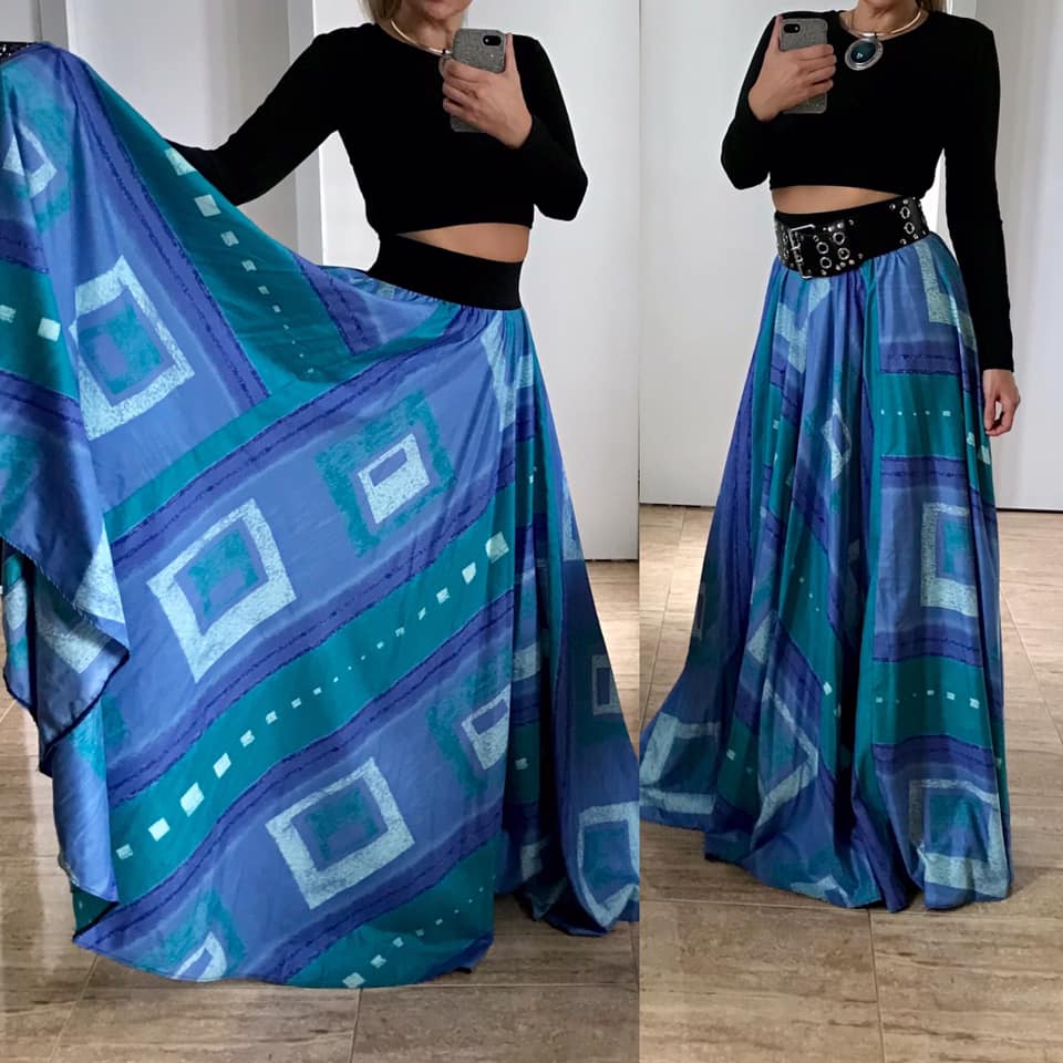 Dlouhá letní sukně - maxi sukně - BOROS-SK-L-BLUE 03