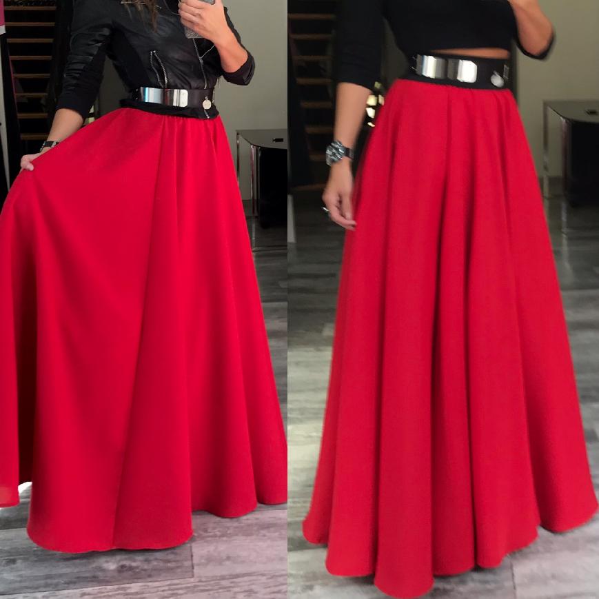 DLOUHÁ SUKNĚ - maxi sukně - BOROS_SK_L_RED 06