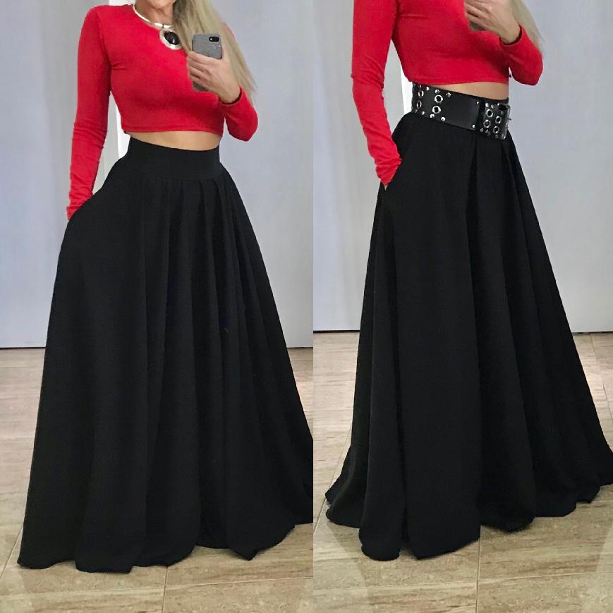 DLOUHÁ SUKNĚ - maxi sukně BOROS-SK-L-BLACK 05