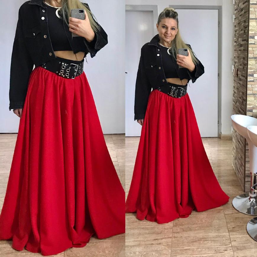 DLOUHÁ SUKNĚ - maxi sukně BOROS-SK-L-RED 07