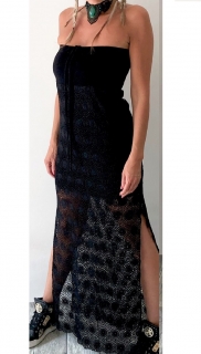 KRAJKOVÉ DLOUHÉ LETNÍ ŠATY - BOHEMIA ČERNÉ